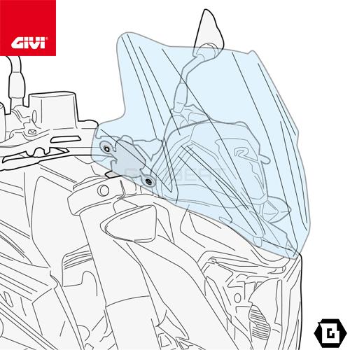 GIVI  G310R スクリーン スモーク A5125 楽天市場】GIVI A5125 スモークスクリーン 汎用 小型ウインドシールド