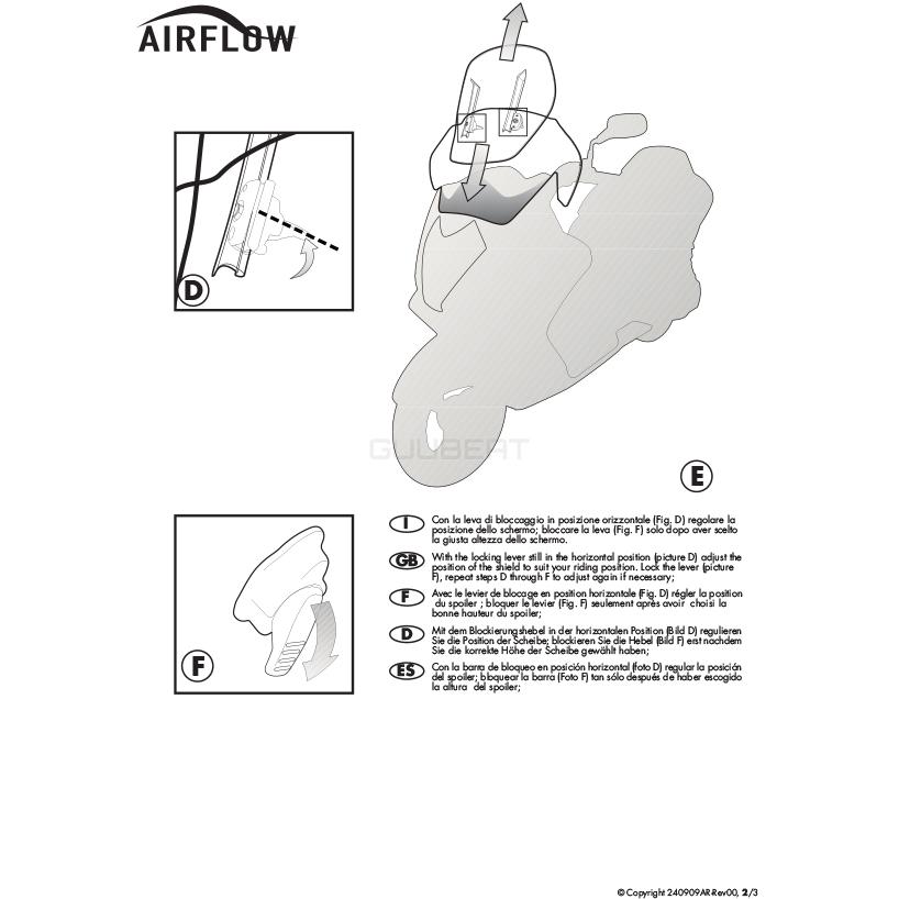 GIVI AF266 スクリーン Airflow スライド 可変式/SUZUKI GIVI AF266 スクリーン Airflow スライド 可変式/SUZUKI