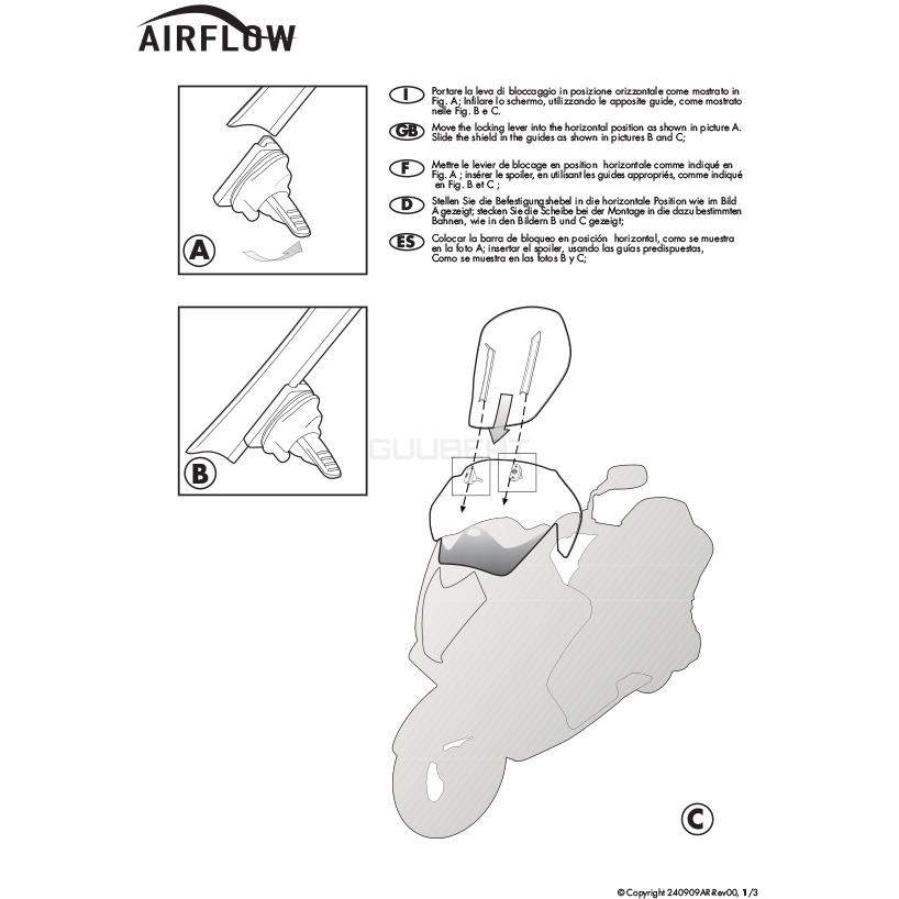 GIVI AF8203 Airflowシリーズ スライドスクリーン／MOTO GUZZI V85 TT (19 - 23)専用／ジビ｜guubeat-moto｜04