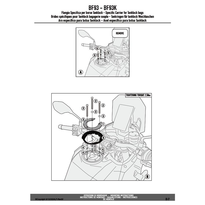 GIVI（ジビ） GIVI BF93 タンクロック アタッチメント（TANKLOCKタンク