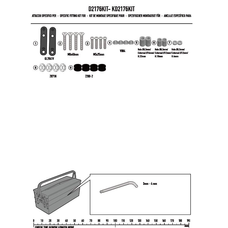 GIVI（ジビ） 【03/07当店在庫あり】GIVI D2176KIT スクリーン取付用