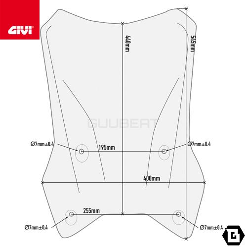 GIVI D7706ST スクリーン／KTM 1290 SUPER ADVENTURE R (17 - 20) / KTM 1290 SUPER ADVENTURE S (17 - 20)専用／ジビ｜guubeat-moto｜02