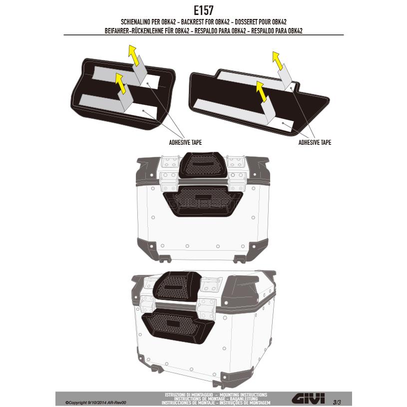 GIVI（ジビ） GIVI E157 バックレスト トップケース用｜合皮レザー