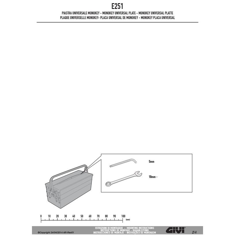 【在庫セール2/15まで】GIVI E251 MONOKEY専用 汎用ベースプレート リアキャリア リアラック トップケース用｜KAWASAKI ヴェルシスX 300 / ヴェルシスX 250 対応 | GIVI | 09