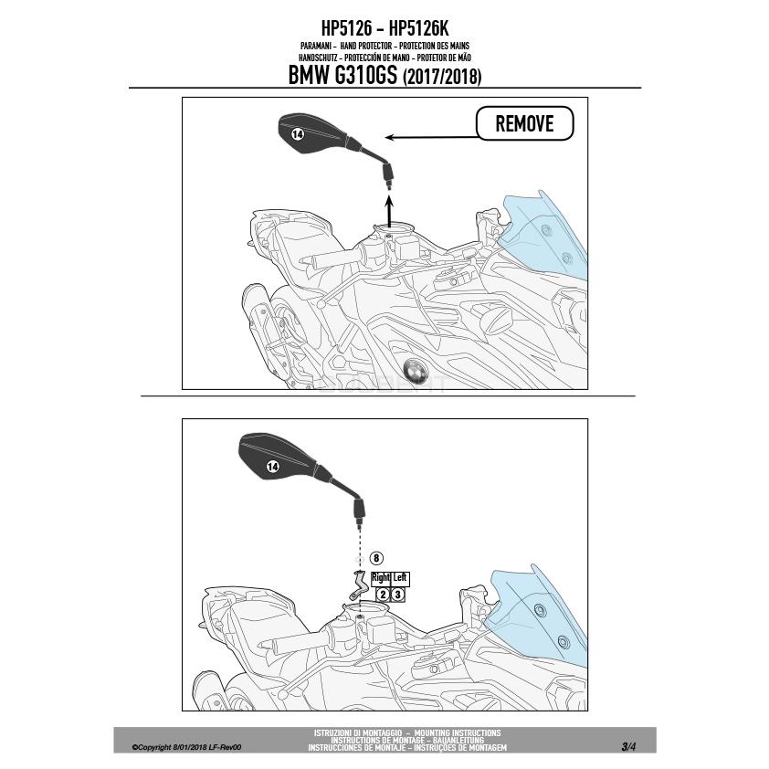 GIVI HP5126B ハンドガード（ブラック）ナックルガード 防風ハンドプロテクター｜BMW G 310 GS 対応_8