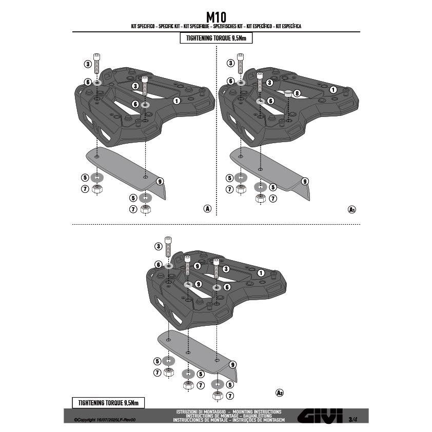 GIVI（ジビ） 【05/23当店在庫あり】GIVI M10 ベースプレート 樹脂＋