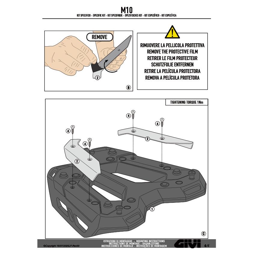 GIVI（ジビ） 【05/23当店在庫あり】GIVI M10 ベースプレート 樹脂＋