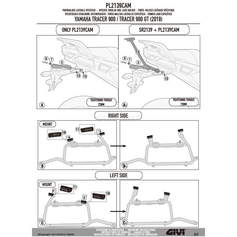GIVI（ジビ） 【セール3/15まで】GIVI PL2139CAM サイドケースホルダー
