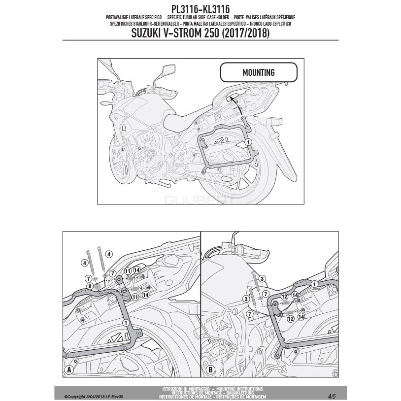 GIVI（ジビ） GIVI PL3116 サイドケースホルダー MONOKEY用（RETRO FIT