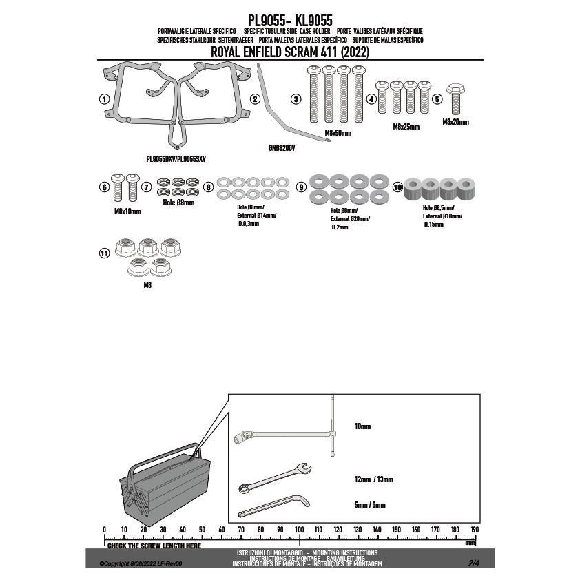 GIVI - 【大売り出し7/1まで】PL9055 サイドケースホルダー MONOKEY用（RETRO FIT相応う／要SR9055）｜ROYAL ENFIELD 消え失せる 411 相応う