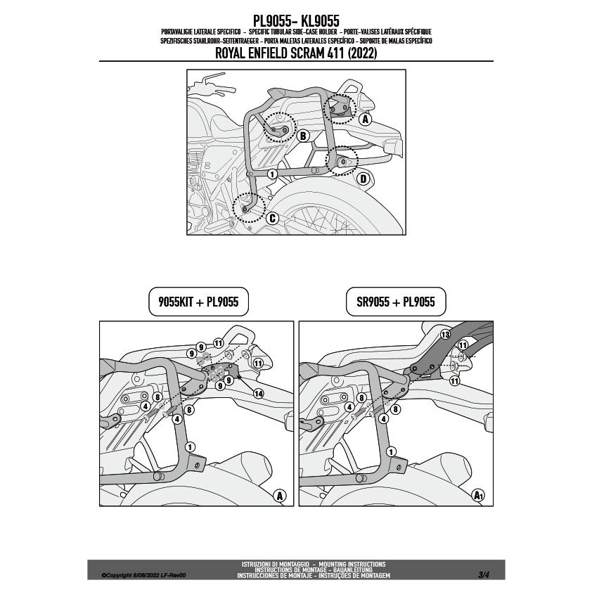 GIVI - 【大売り出し7/1まで】PL9055 サイドケースホルダー MONOKEY用（RETRO FIT相応う／要SR9055）｜ROYAL ENFIELD 消え失せる 411 相応う