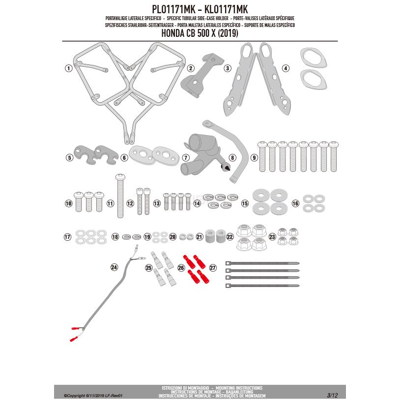 GIVI PLO1171MK サイドケースホルダー PL ONE-FIT MONOKEYサイドケース用／HONDA CB 500 X (19 - 23)専用／ジビ｜guubeat-moto｜07