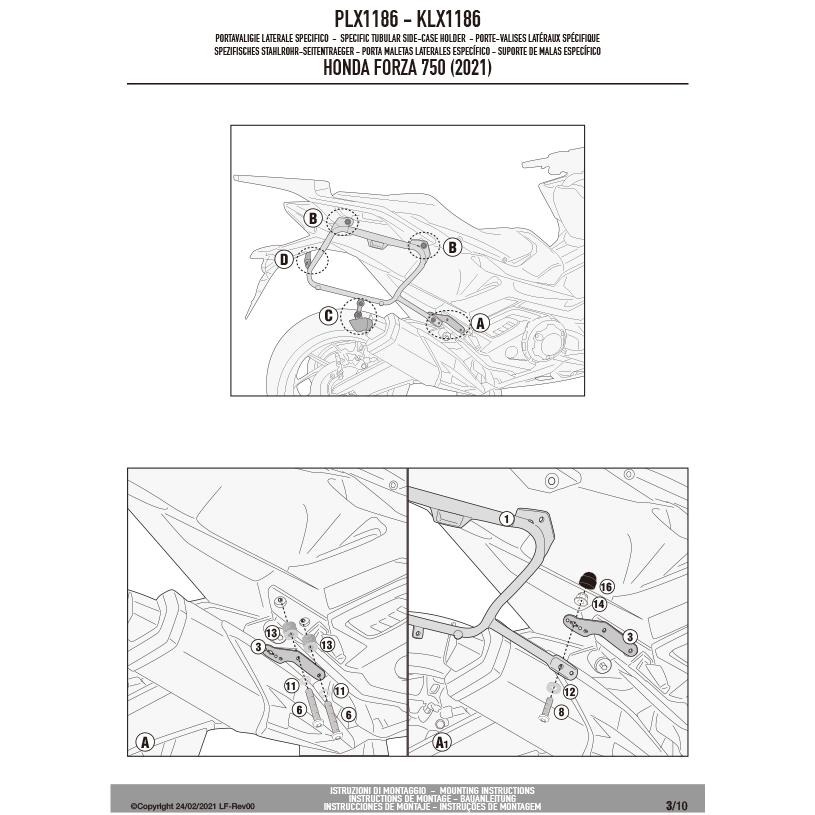 GIVI PLX1186 サイドケースホルダー MONOKEY SIDE（モノキーサイド）V37 / V35用｜HONDA フォルツァ750 対応_3