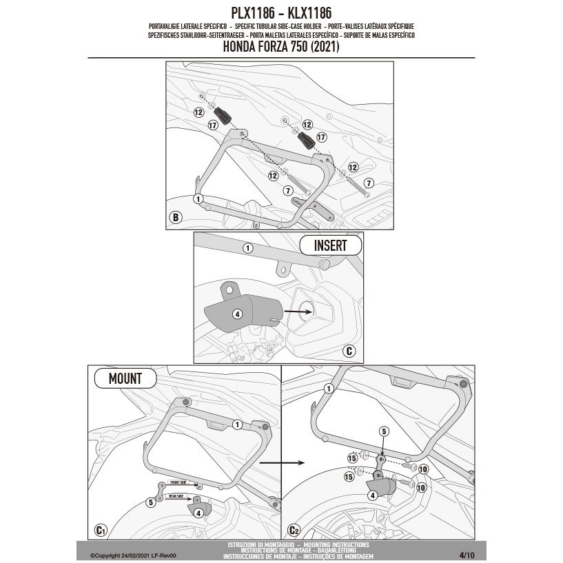 GIVI PLX1186 サイドケースホルダー MONOKEY SIDE（モノキーサイド）V37 / V35用｜HONDA フォルツァ750 対応_4