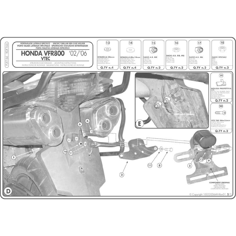 Nページ GIVI（ジビ） GIVI PLX166 サイドケースホルダー MONOKEY SIDE