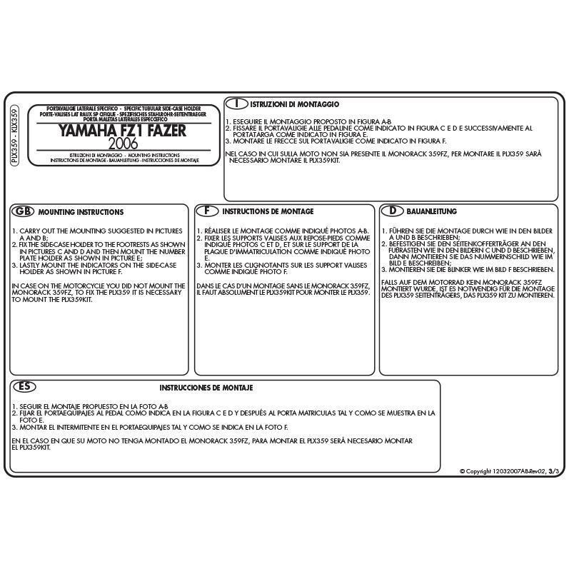 Givi Plx359 サイドケースホルダー V37 V35シリーズ用 Yamaha Fz1 1000 06 15 Yamaha Fz1 Fazer 1000 06 15 専用 Plx359 Guubeat 通販 Yahoo ショッピング