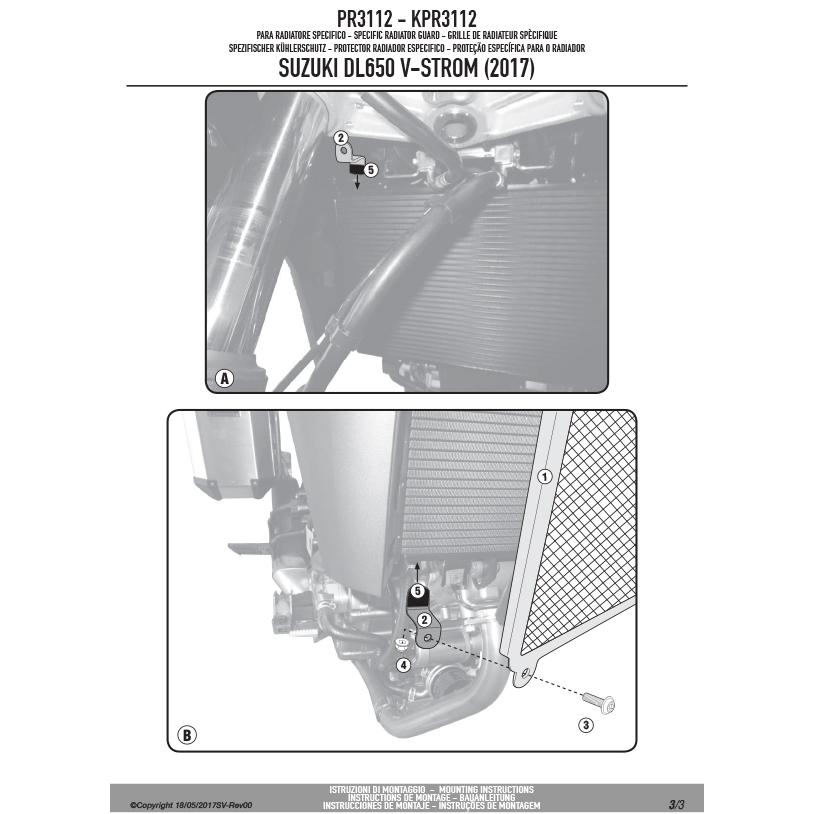 GIVI PR3112 ラジエーターガード／SUZUKI DL 650 V-STROM (17 - 22