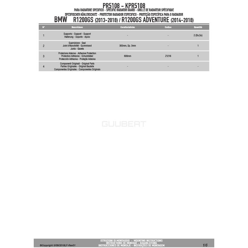 GIVI（ジビ） 【05/13当店在庫あり】GIVI PR5108 ラジエーターガード