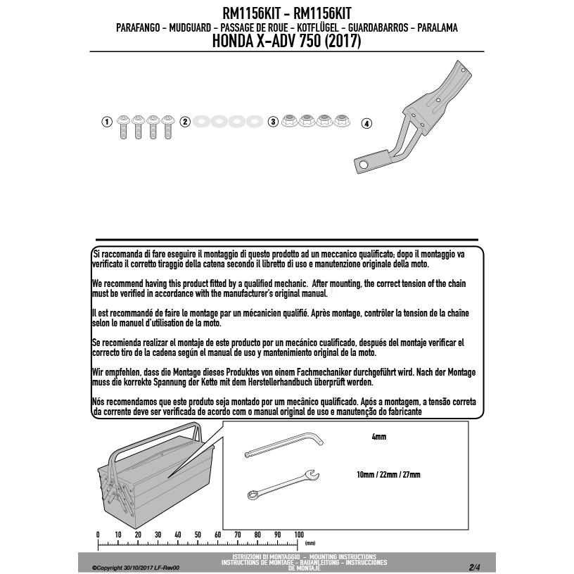 【5/22当店在庫品】GIVI RM1156KIT スプラッシュガードマウントキット／HONDA X-ADV 750 (21 - 23) / HONDA FORZA 750 (21 - 23)他専用／ジビ｜guubeat-moto｜05