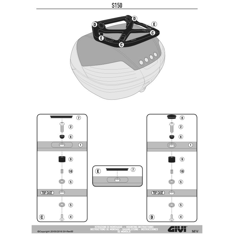当店在庫限り限定セール】GIVI S150 ユニバーサルラック GIVI V56 E55