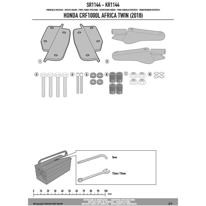 GIVI SR1144 スペシャルリアラック リアキャリア／HONDA CRF1000L AFRICA TWIN (16 - 17)専用｜guubeat-moto｜03