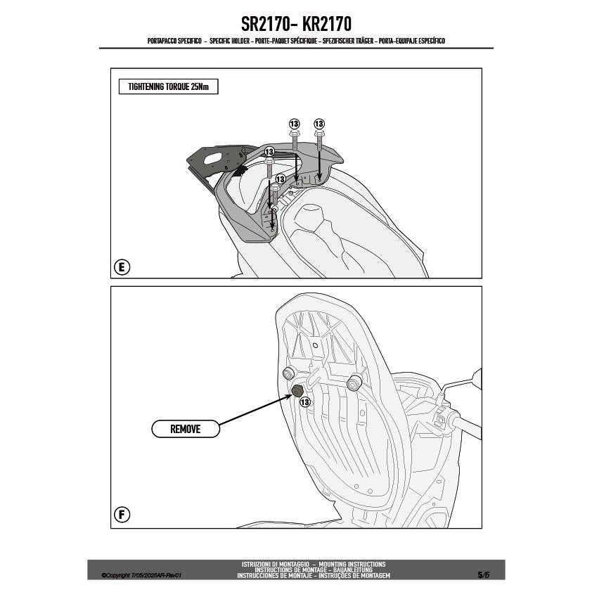 GIVI（ジビ） GIVI SR2170 キャリア スペシャルリアラック トップ