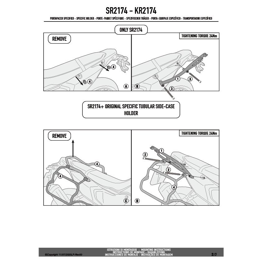 GIVI SR2174 キャリア スペシャルリアラック トップケース用（MONOKEY / MONOLOCKベース別売）｜YAMAHA テネレ 700 ラリー 対応の画像
