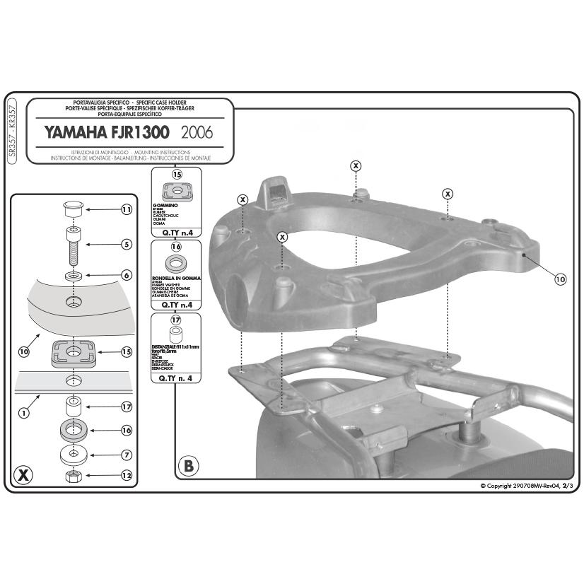 GIVI SR357 スペシャルリアラック リアキャリア／YAMAHA FJR 1300 (13 - 20) / YAMAHA FJR 1300 (06 - 12)専用｜guubeat-moto｜04