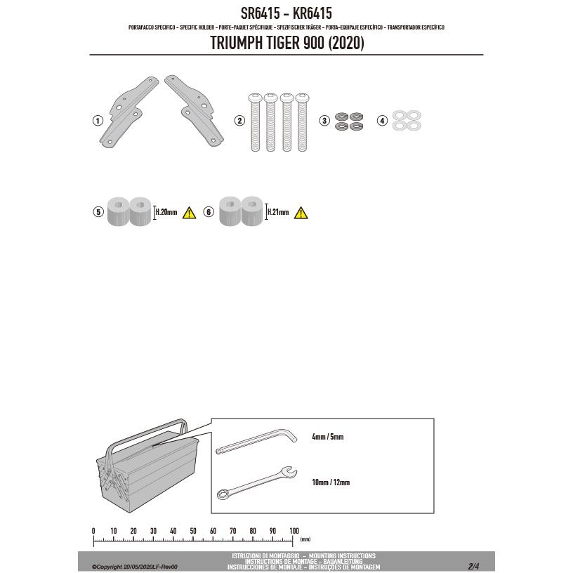 GIVI SR6415 キャリア スペシャルリアラック トップケース用（MONOKEY / MONOLOCKベース別売）｜TRIUMPH タイガー 900 対応の画像