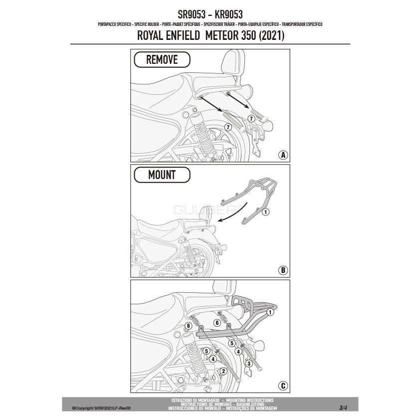 GIVI SR9053 スペシャルリアラック リアキャリア／ROYAL ENFIELD METEOR 350 (21 - 23)専用｜guubeat-moto｜08