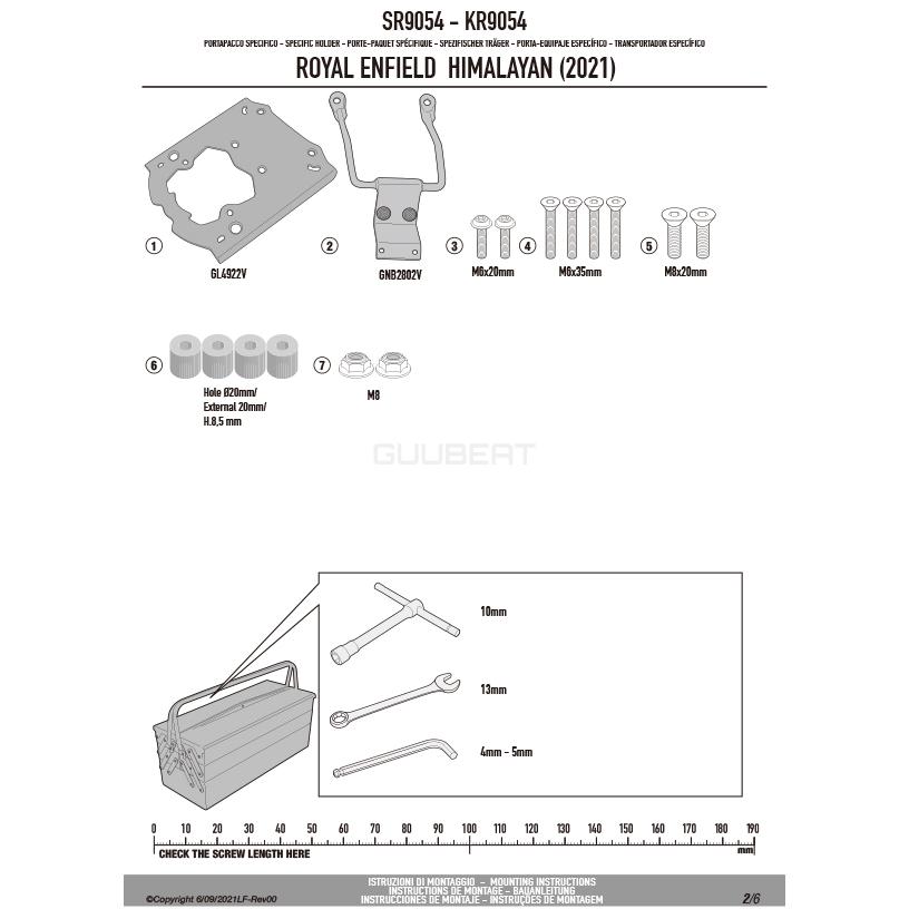 GIVI - SR9054 球歴 スペシャルリアラック とっ始め容れもの用（MONOKEY / MONOLOCK軍事基地別売）｜ROYAL ENFIELD ヒマラヤ 相応う
