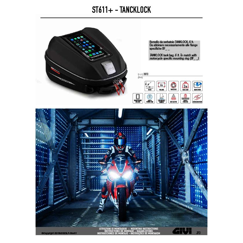 GIVI（ジビ） GIVI ST611+ タンクバッグ TANKLOCK対応 6L 防水仕様