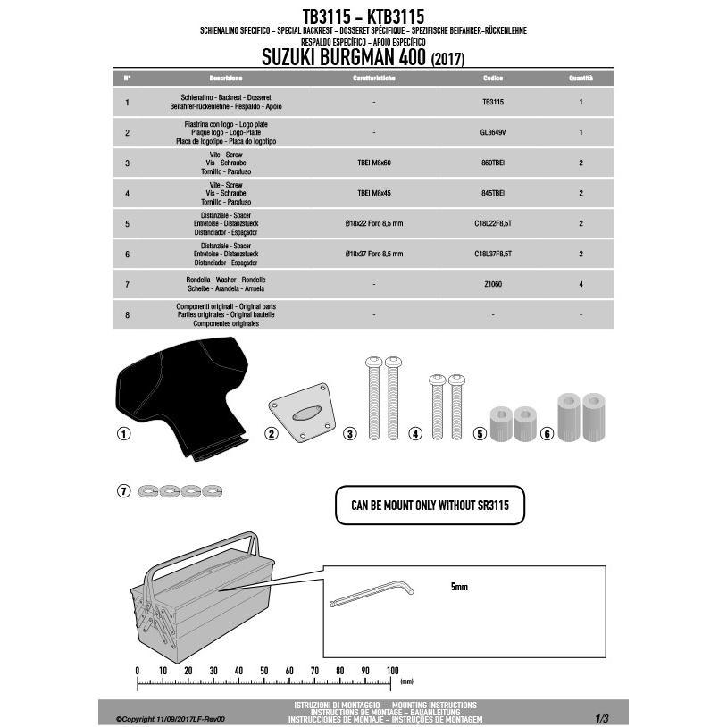 GIVI（ジビ） GIVI TB3115 バックレスト パッセンジャー用 クッション