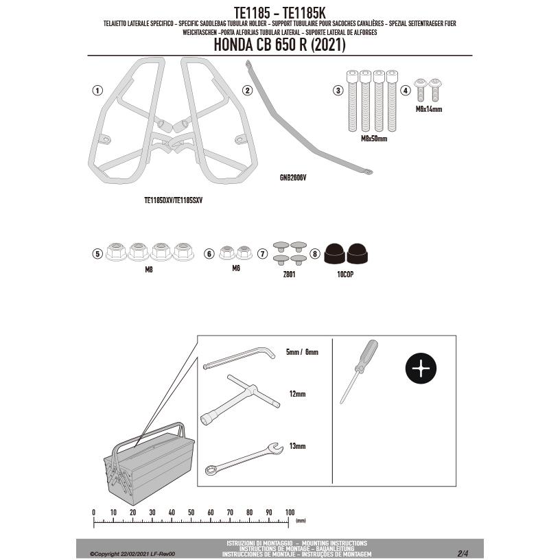 GIVI TE1185 サイドバッグホルダー EASYLOCK（イージーロック）ST609専用｜HONDA CB 650 R / CB650R 対応_6