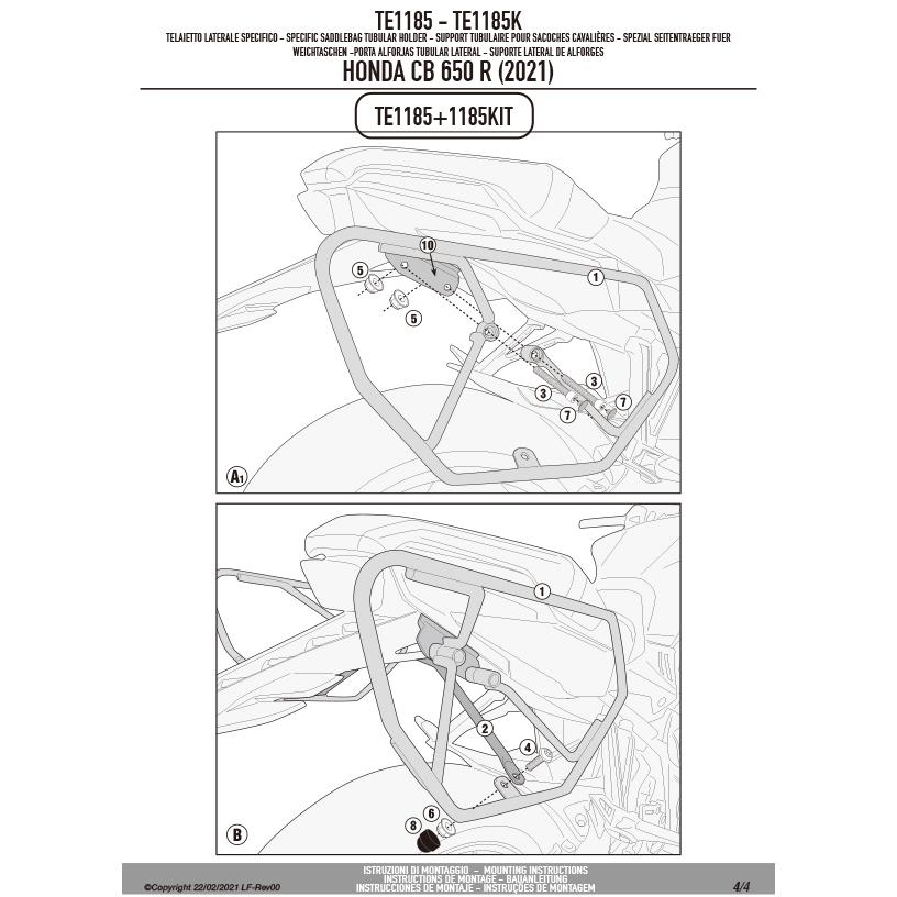 GIVI TE1185 サイドバッグホルダー EASYLOCK（イージーロック）ST609専用｜HONDA CB 650 R / CB650R 対応_8