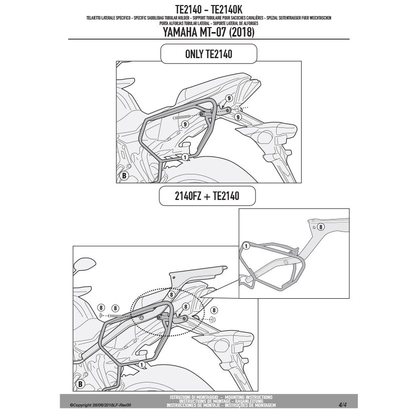 GIVI TE2140 サイドバッグホルダー イージーロック (EASYLOCK GIVI TE2140 サイドバッグホルダー イージーロック (EASYLOCK