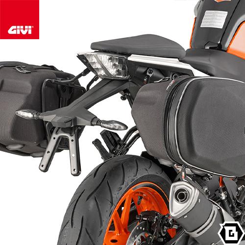 【5/22当店在庫品】GIVI TE7707 サイドバッグホルダー EASYLOCKサイドバッグ ST609 用／KTM DUKE 125-390 (17 - 23)専用／ジビ｜guubeat-moto