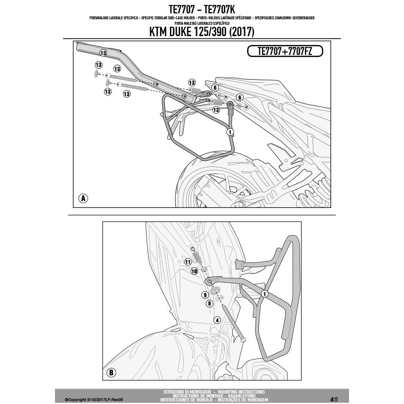 GIVI 【セール11/23まで】GIVI TE7707 サイドバッグホルダー EASYLOCK