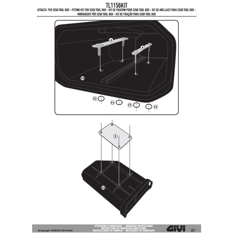 GIVI（ジビ） 【セール3/15まで】GIVI TL1156KIT ツールボックスステー