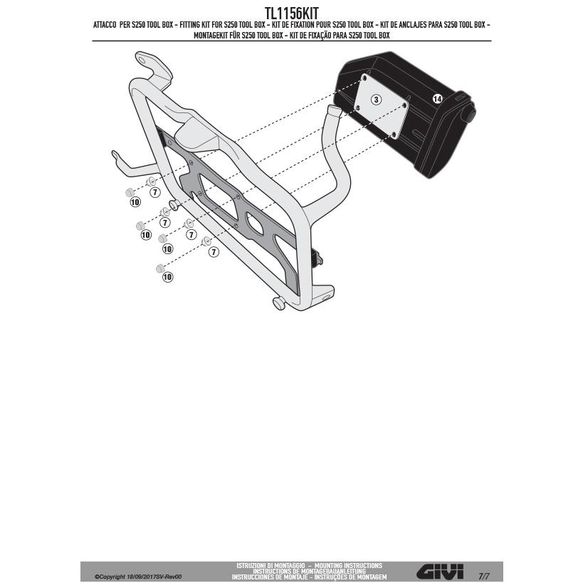 GIVI（ジビ） 【セール3/15まで】GIVI TL1156KIT ツールボックスステー