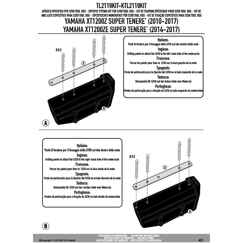 GIVI（ジビ） GIVI TL2119KIT ツールボックスステー S250用