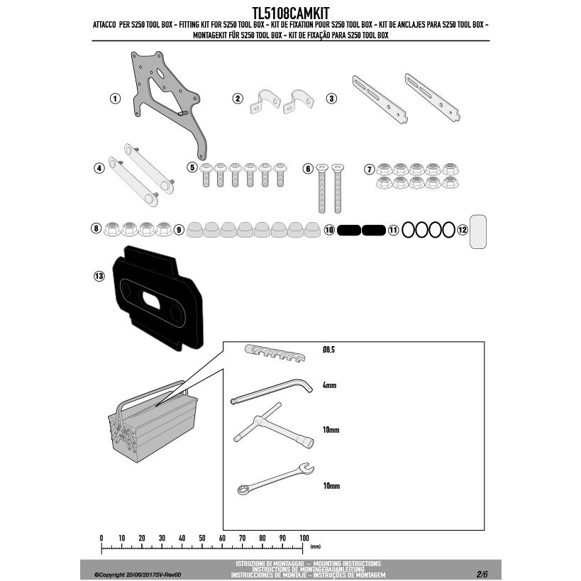 GIVI TL5108CAMKIT ツールボックスステー S250用 フィッティングキット