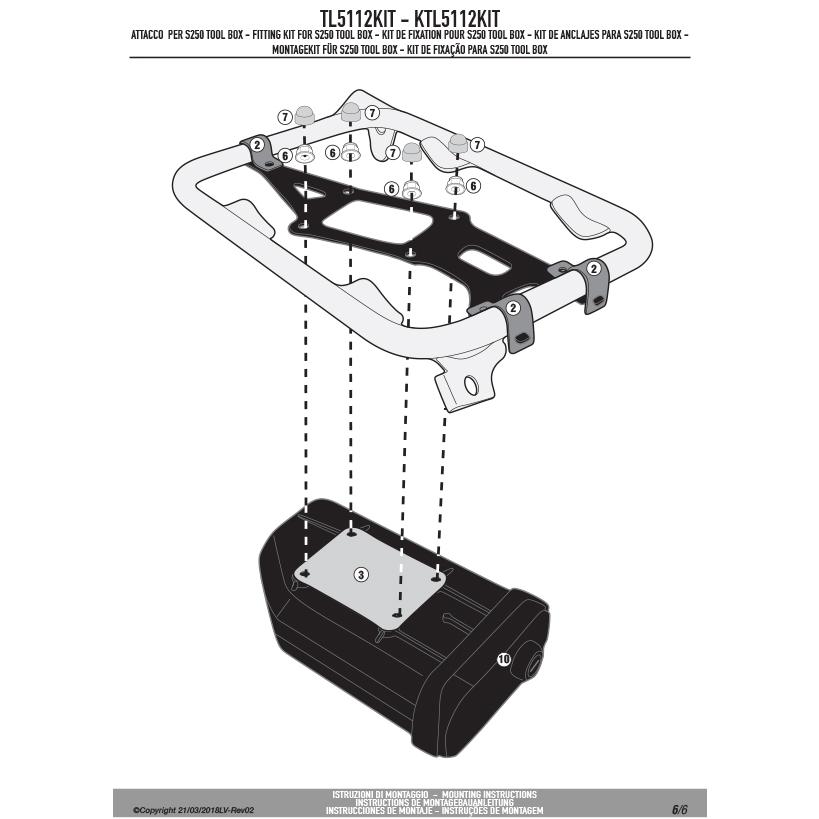 GIVI TL5112KIT ツールボックスステー S250用 フィッティングキット 