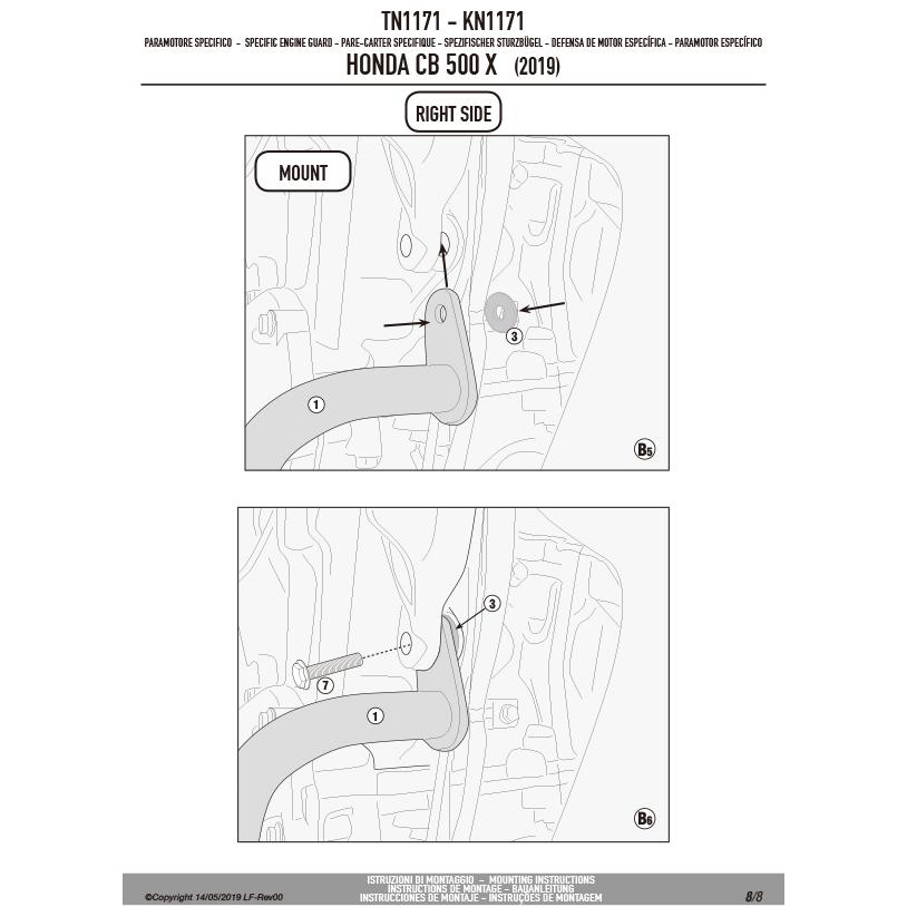 GIVI TN1171 エンジンガード クラッシュバー ブラック スチール製
