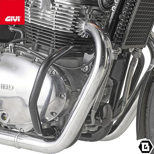GIVI TN9051 エンジンガード クラッシュバー ブラック スチール製｜ROYAL ENFIELD インターセプター 650 / コンチネンタル GT 650 対応