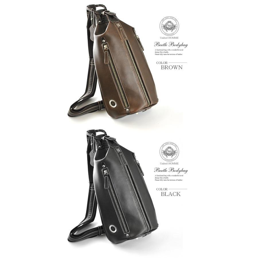 united HOMME　ビートルスタイル牛革ボディバッグ　UH-2334　2色展開■人気メンズレザーバッグ_5