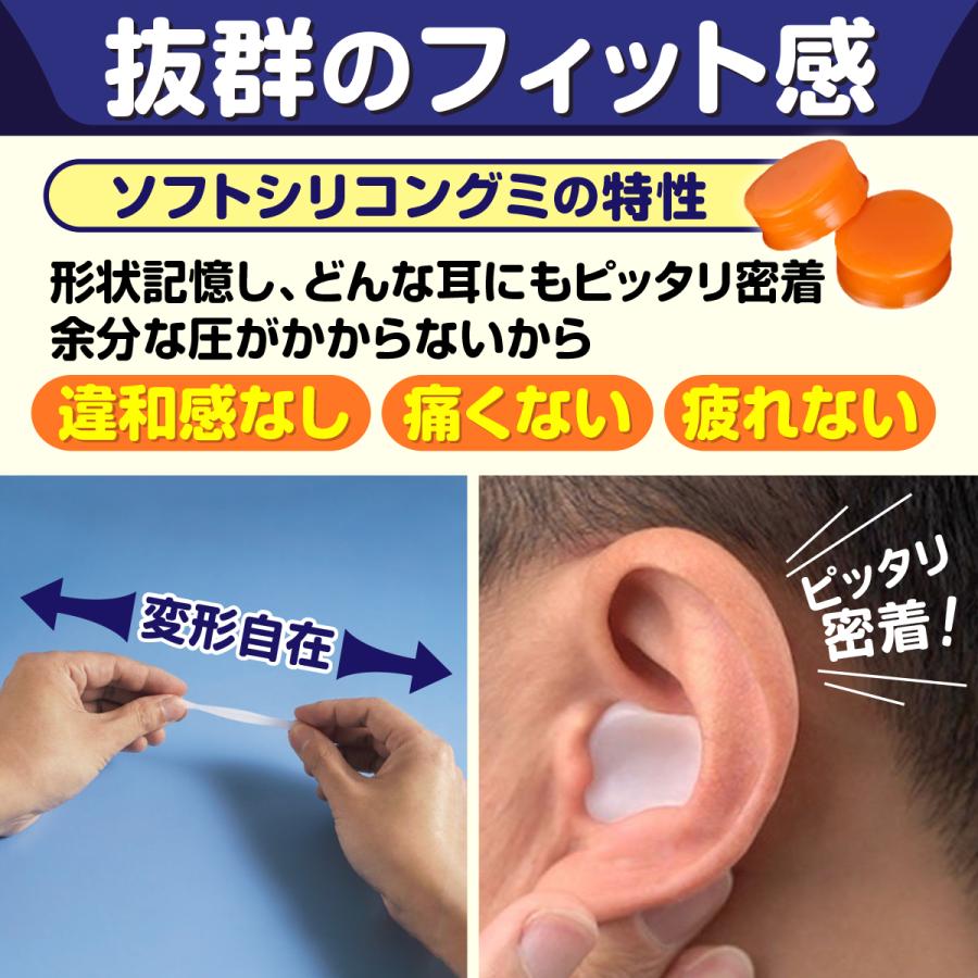 耳栓 高性能 睡眠用 遮音 2箱セット シリコン 防音 いびき ソフト 完全
