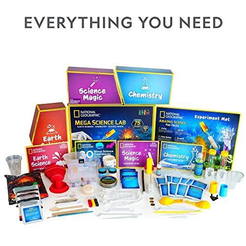 ナショナルジオグラフィックメガサイエンスラボ-子供向けの地球科学化学と科学魔法の活動を特徴とする75の簡単な実験を含むサイエンスキットバンドルパ 