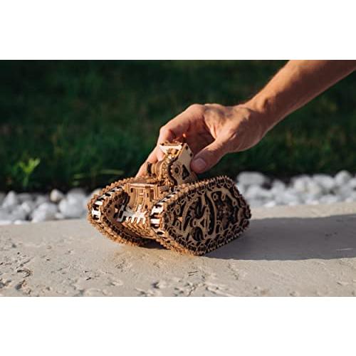 Wood Trick ウッドトリック スチームタンク 戦車 自走する 3Dウッドパズル / 木製模型 Wood Trick また