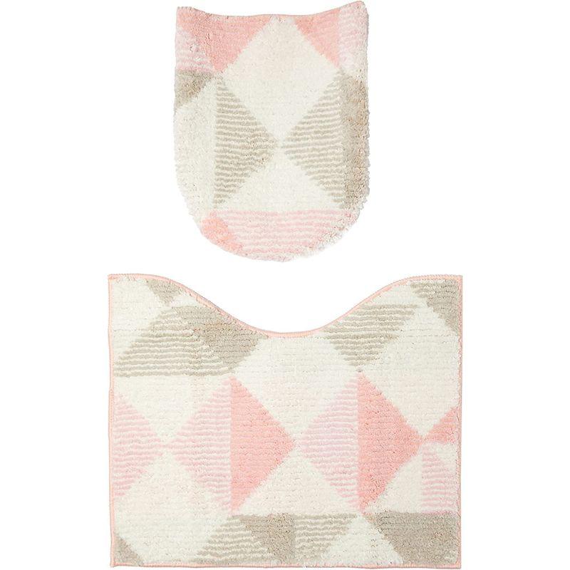 86%OFF!】【86%OFF!】ふんわりと柔らかい肌触り 北欧風 トイレマット フタカバー 2点セット 50×60cm ダイヤモンド柄 ファブリック 優しい色合い 洗濯機丸 その他トイレ用品 オカトー 洗える トイレマッ フタカバート 2点セット 北欧 U型 O型 洗浄暖房タイプ 兼用 SOPO ナチュラル